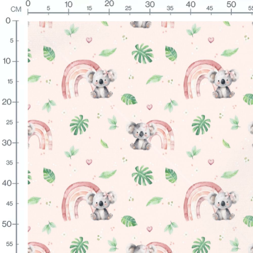 Tissu - Koalas et arcs pastel