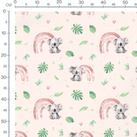 Tissu - Koalas et arcs pastel