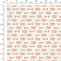 Tissu - Love marron et beige manuscrit