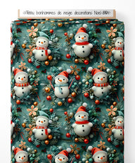 Tissu - bonhommes de neige decorations Noel 3D