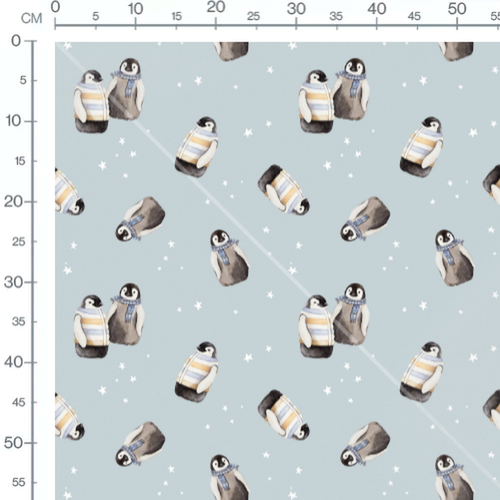 Tissu - Pingouins en écharpes et gilets
