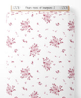 Tissu - Fleurs roses et bourgeons 2