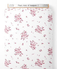 Tissu - Fleurs roses et bourgeons 2