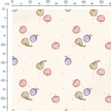Tissu - Fruits aquarelle fond crème