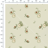 Tissu - Avocats souriants sur fond vert