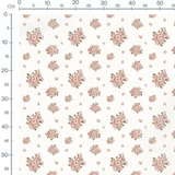 Tissu - Fleurs roses et baies rouges 3 2