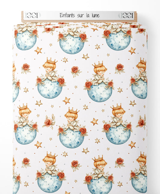 Tissu - Enfants sur la lune