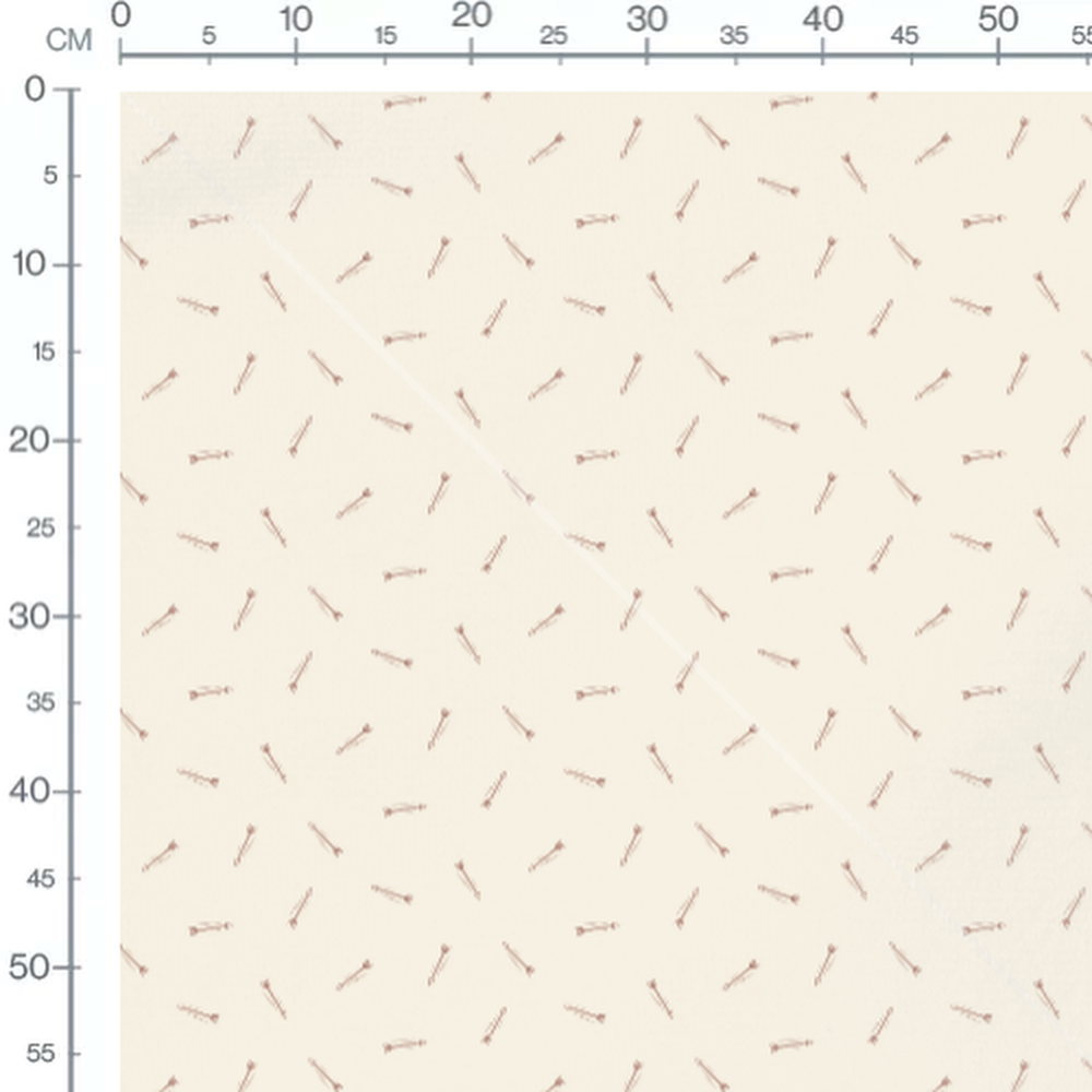 Tissu - Flèches marron sur beige