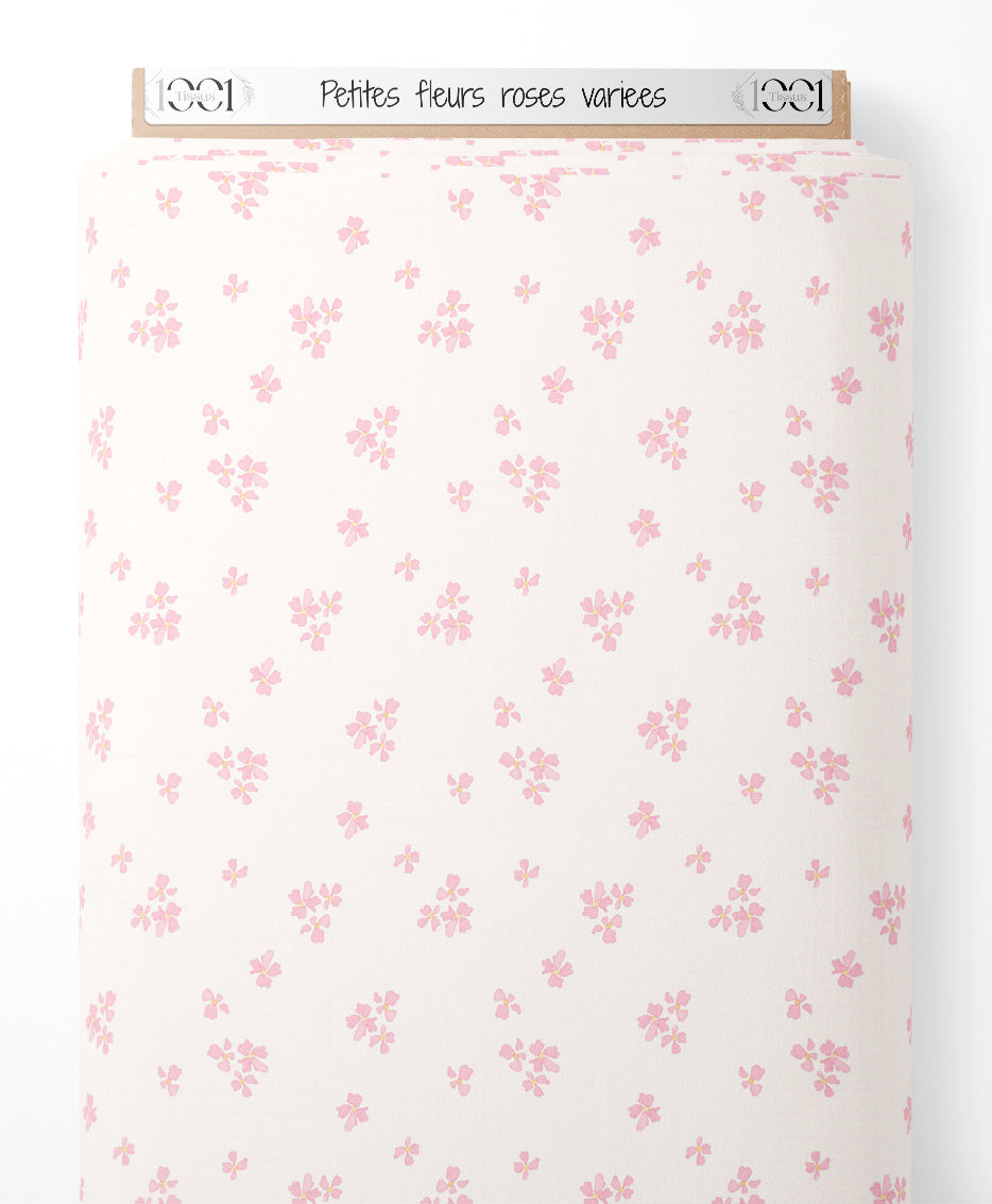 Tissu - Petites fleurs roses variées
