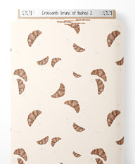 Tissu - Croissants bruns et taches 2