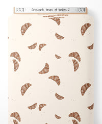 Tissu - Croissants bruns et taches 2