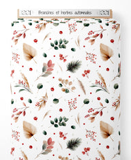 Tissu - Branches et herbes automnales