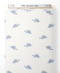 Tissu - Petits dinosaures bleus