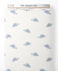 Tissu - Petits dinosaures bleus