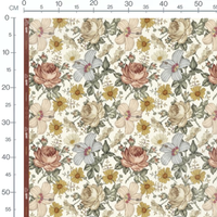 Tissu - Fleurs vintage pastel