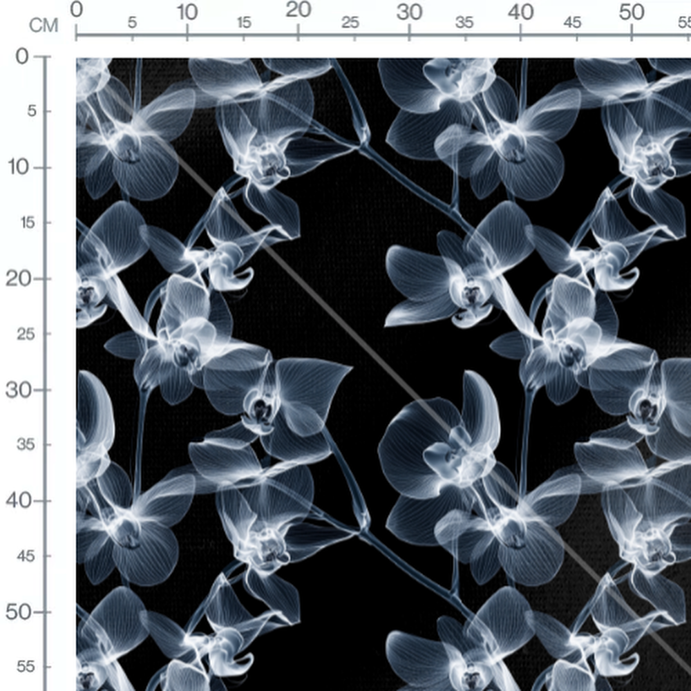 Tissu - Tissu Orchid Xray Noir