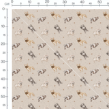 Tissu - Chiots sur fond beige