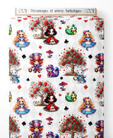 Tissu - Personnages et arbres fantastiques