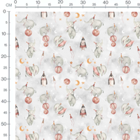 Tissu - Éléphants et pingouins joyeux