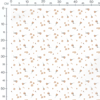 Tissu - Fleurs beige sur fond blanc 2