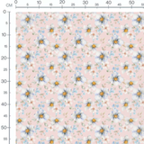 Tissu - Fleurs blanches et bleues vives