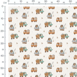 Tissu - Chiens dans camions colorés