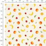 Tissu - Fruits colorés sur fond crème
