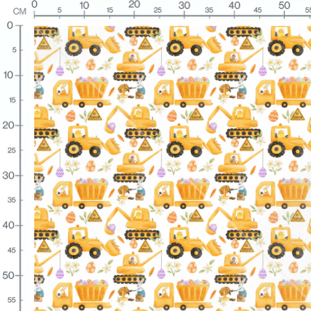 Tissu - Engins et animaux de Pâques