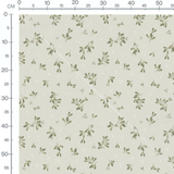 Tissu - Gui vert sur fond beige