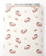 Tissu - Licornes roses et petits points