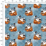 Tissu - fantome citrouille