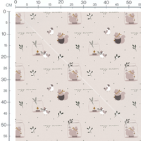 Tissu - Écureuils et oiseaux d'hiver