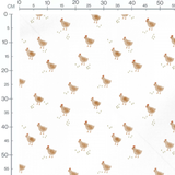 Tissu - Poules aquarelle fond blanc