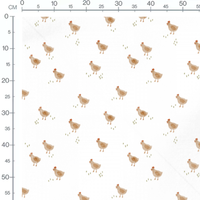 Tissu - Poules aquarelle fond blanc