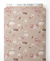 Tissu - Service à thé et biscuits