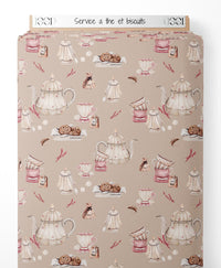 Tissu - Service à thé et biscuits