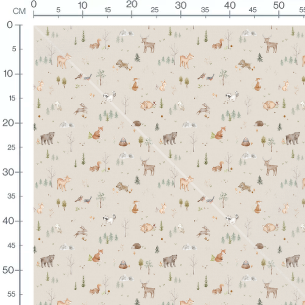 Tissu - Voitures rétro sur beige rayé