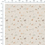 Tissu - Voitures rétro sur beige rayé