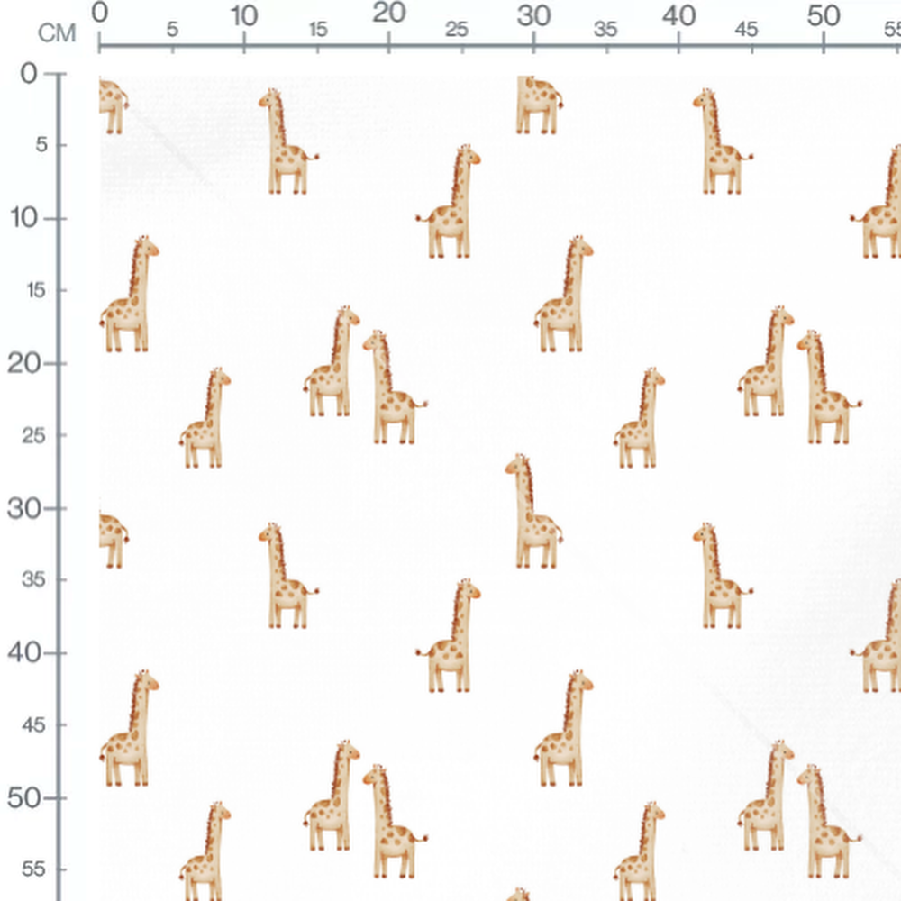 Tissu - Girafes mignonnes sur fond blanc