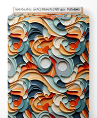 Tissu - Courbes Géométriques Multicolores