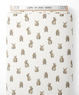 Tissu - Lapins en poses variées