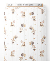 Tissu - Oursons et ballons pastel