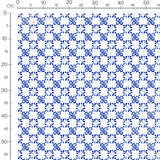 Tissu - Fleurs bleues en cercle
