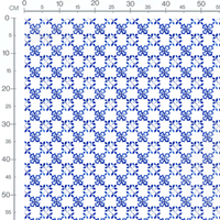 Tissu - Fleurs bleues en cercle