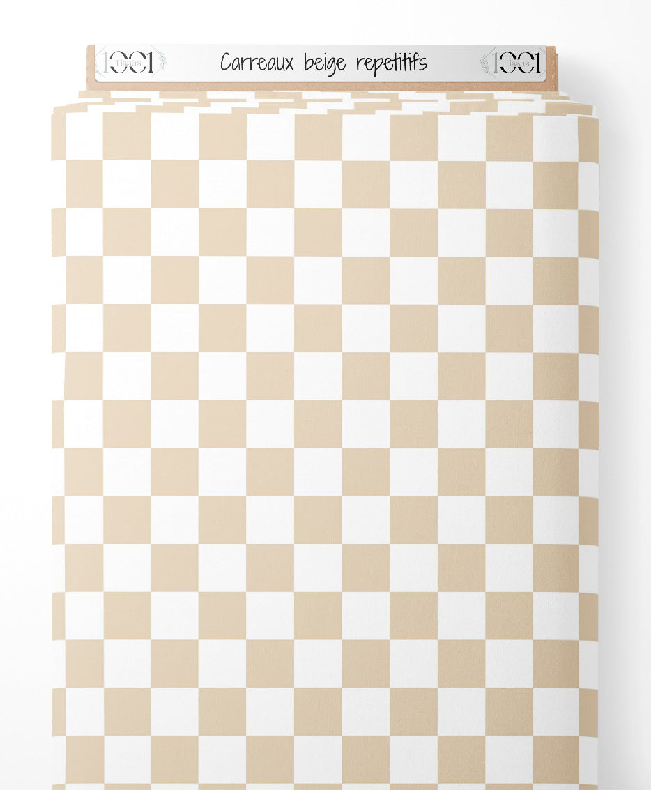 Tissu - Carreaux beige répétitifs