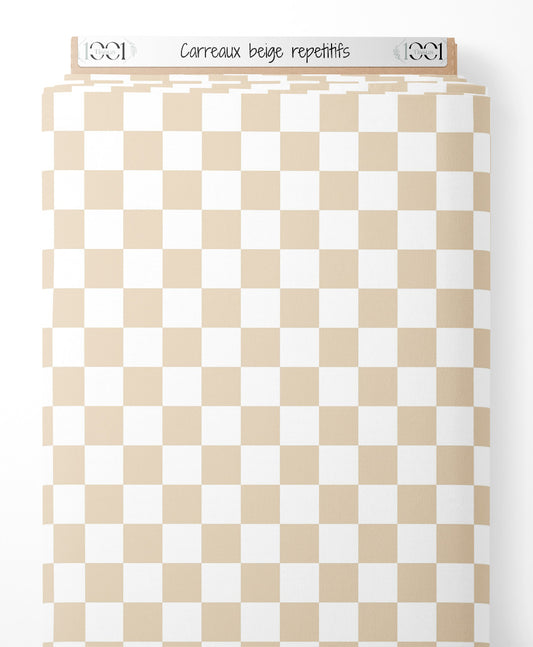 Tissu - Carreaux beige répétitifs