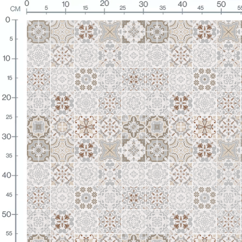 Tissu - Carreaux harmonieux beige et gris