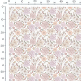 Tissu - Fleurs pastel et baies rouges 2