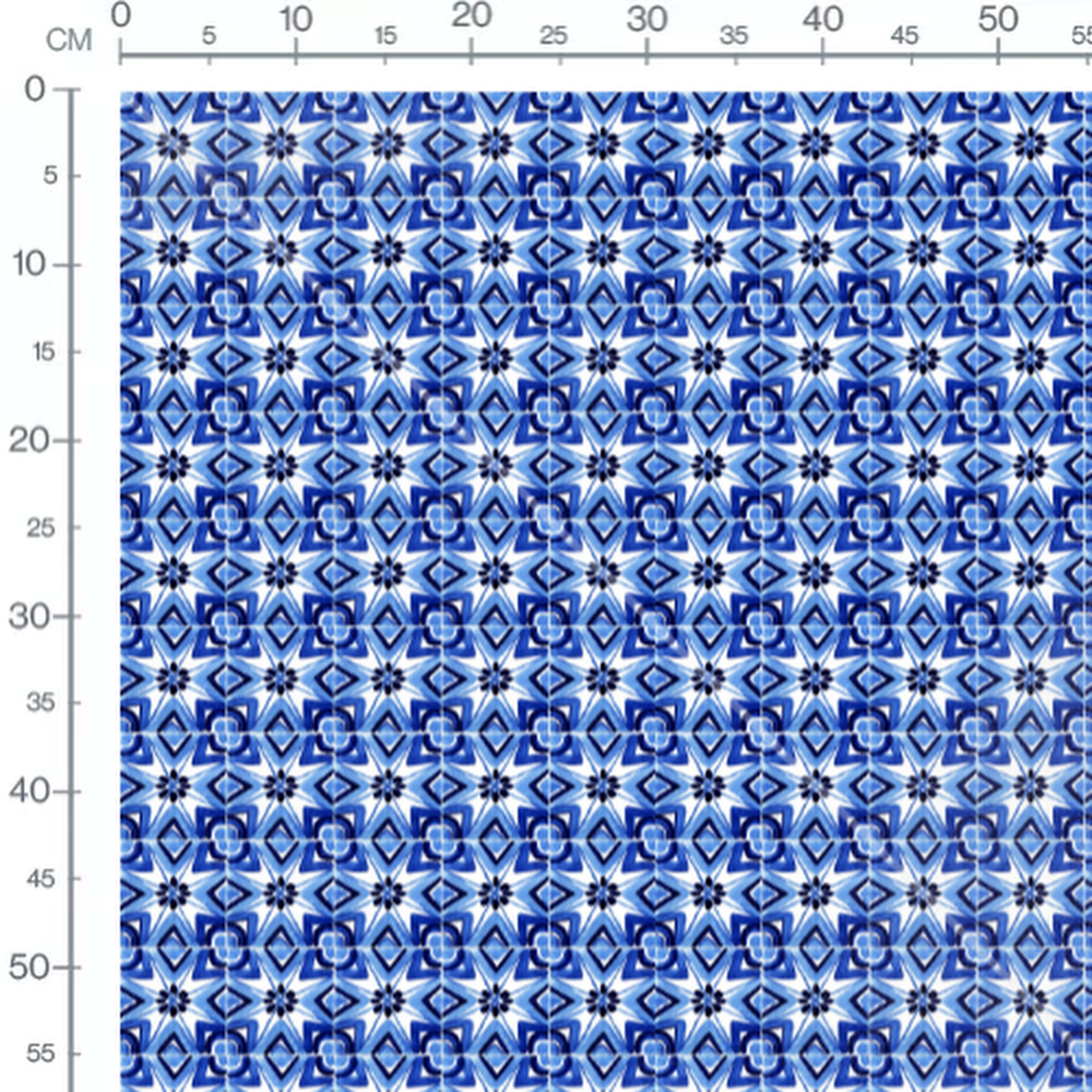 Tissu - Étoiles bleues entrelacées