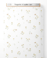 Tissu - Marguerites et papillons clairs